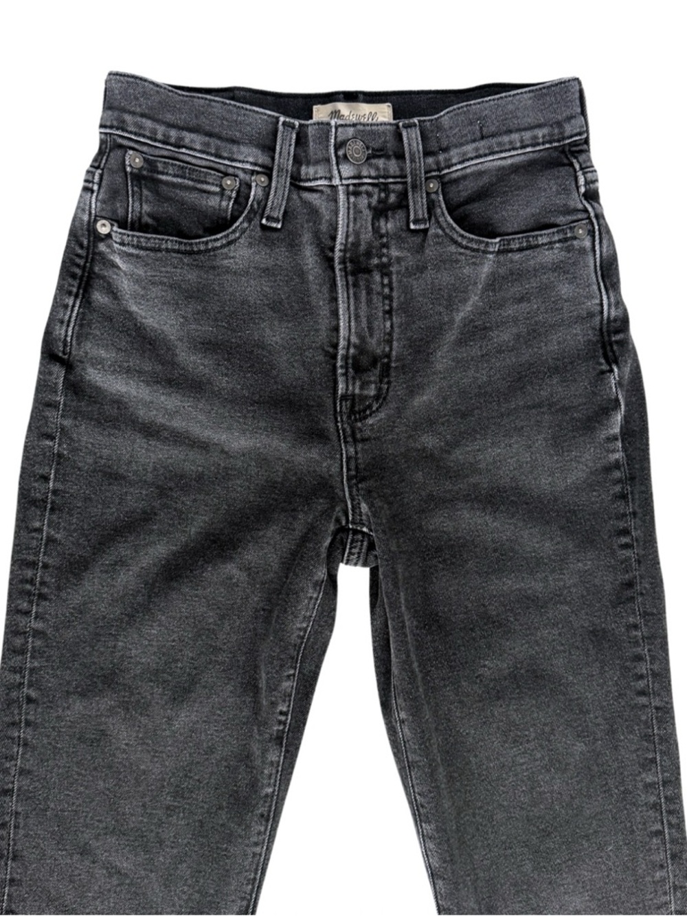 Madewell Perfect Vintage Jeans Black High Rise Straight Leg Women’s 25 - Picture 2 of 7